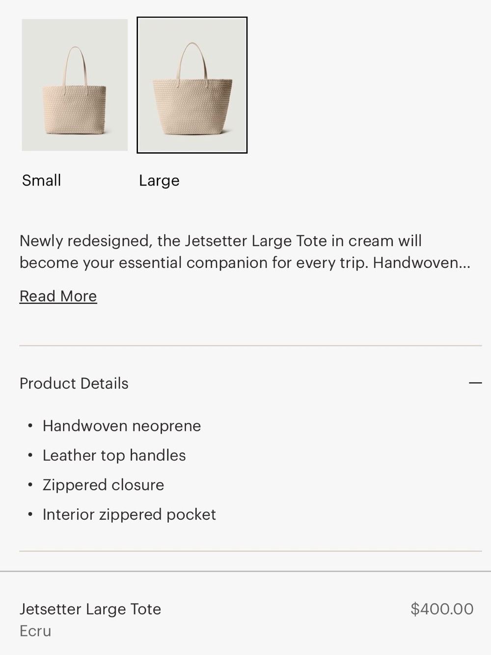 NAGHEDI jetsetter tote in large in cream - Picture 11 of 13